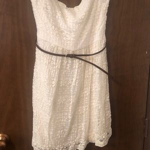 Charlotte Russe strapless belted lace over dress